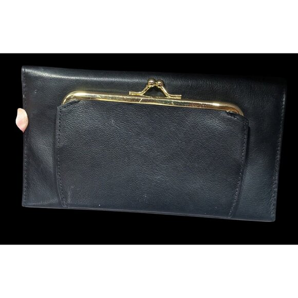 Vintage Buxton Leather Black Wallet With Attached Coin Pouch - Picture 2 of 16